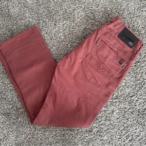 Buffalo David Bitton Jeans Mens 30x32 Red Six-X Slim Straight Stretch Fast Ship